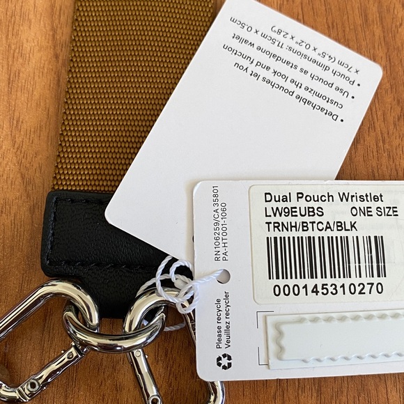 ❤️ Lululemon Dual Pouch Wristlet in Trench/Burnt Caramel/Black NWT - Picture 3 of 5